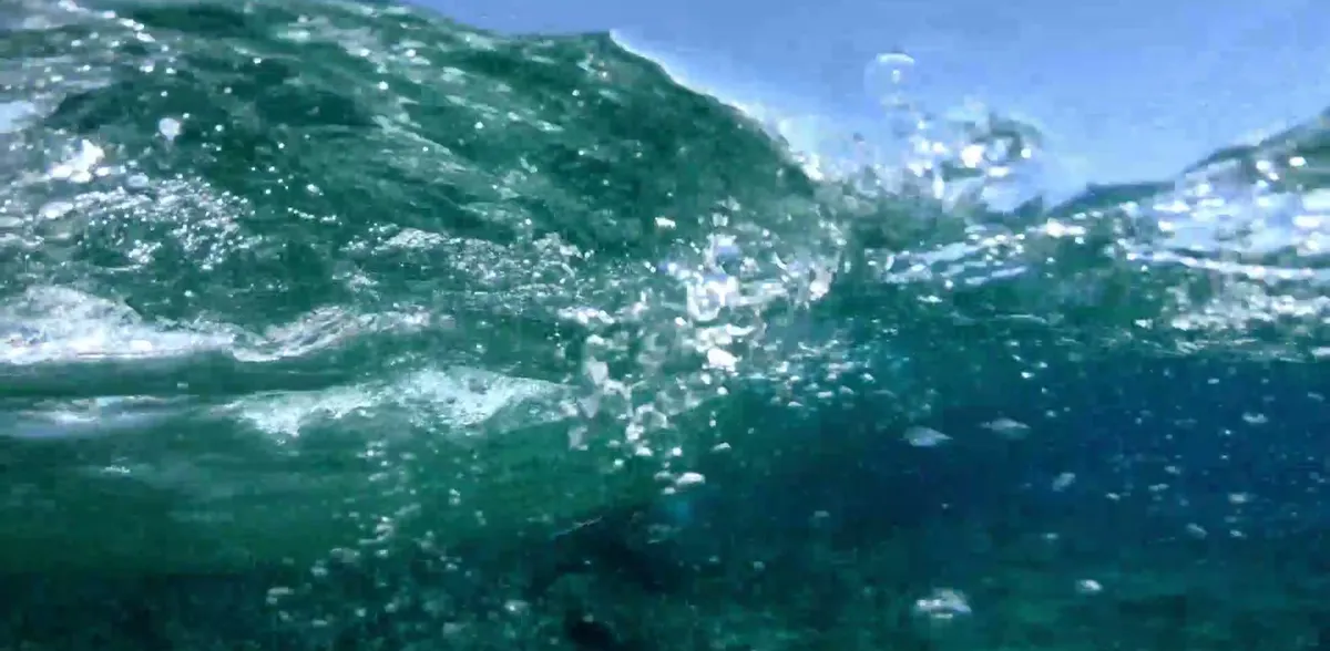 Aerial view of an ocean wave